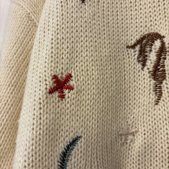 WOMEN'S ALLY OOPS FLOWER PULLOVER SWEATER ~ SMALL. Oversized Beachcore - Picture 4 of 11